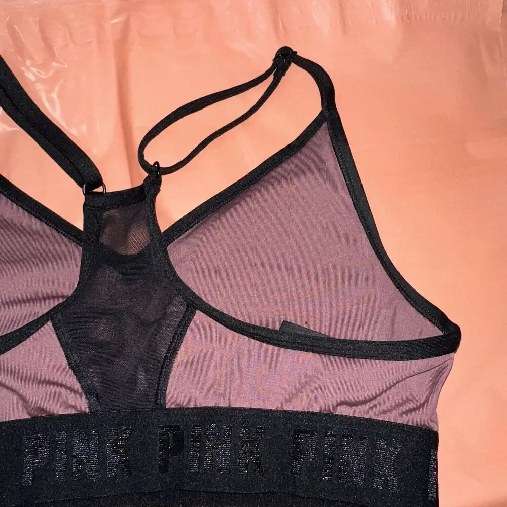 PINK Victoria's Secret Women Sports Bra Pink Rose Ultimate Lightly Lined Small